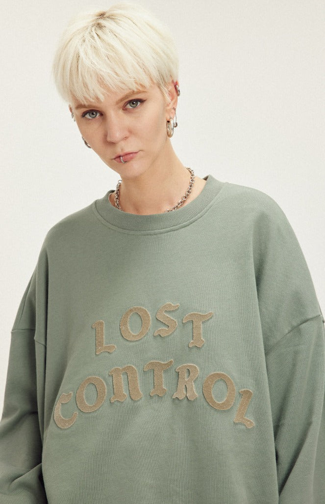 LOSTCTRL Embroidered Logo Print Sweatshirt