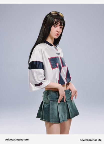 Retro Cropped Quick-Dry Jersey Tee