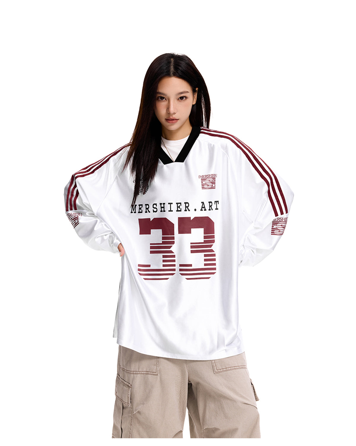 Retro Hockey Raglan Long Sleeve Jersey Tee