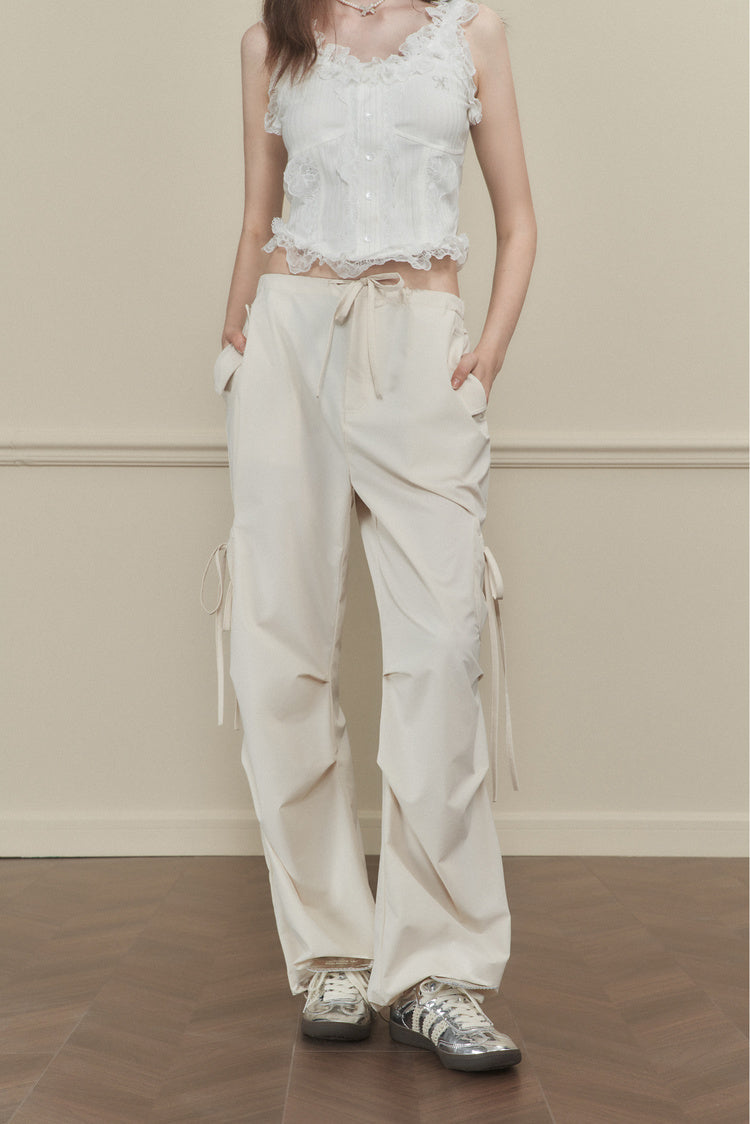 Butterfly Tie Pleated Quick-Dry Trousers