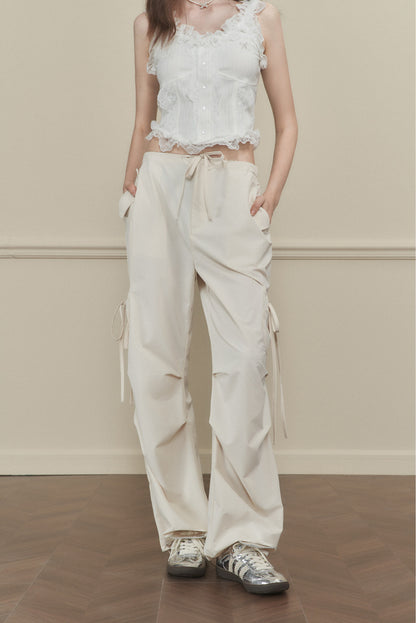 Butterfly Tie Pleated Quick-Dry Trousers