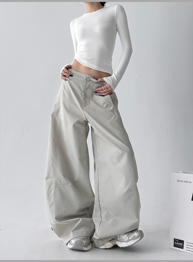 Straight Wide-leg Utility Pants