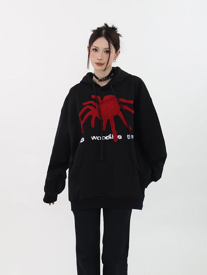 Spider Puff Print Hoodie