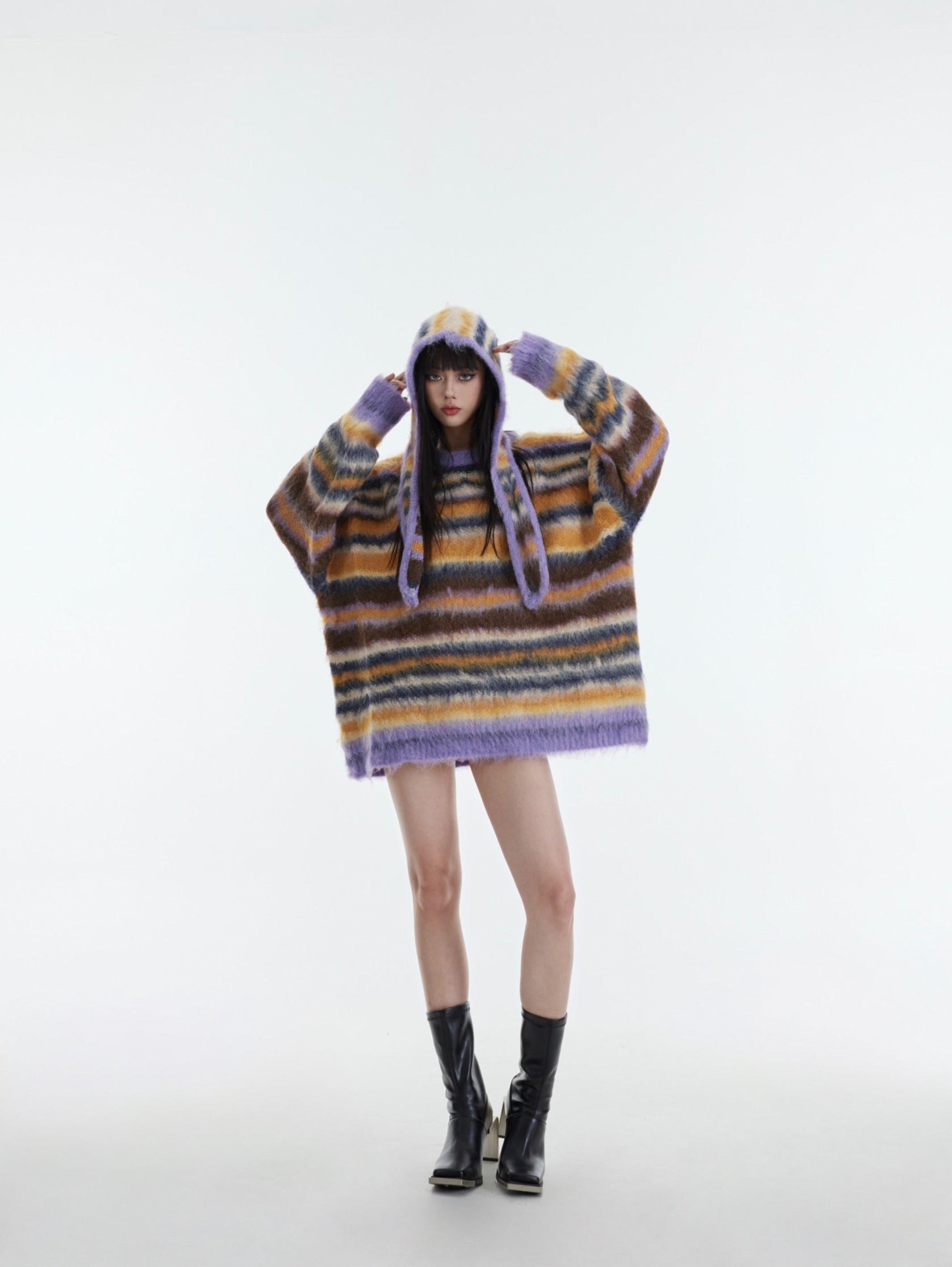 Striped Dopamine Plush Knit Sweater