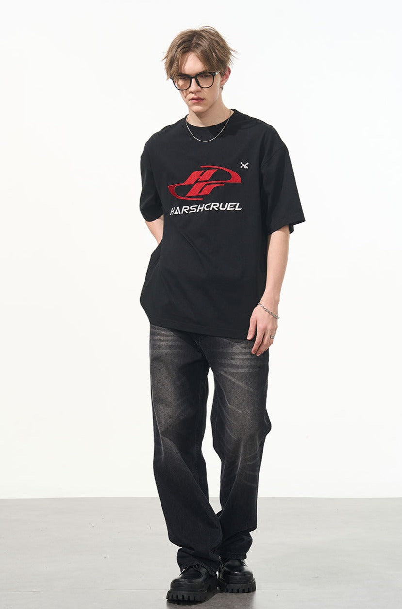 Racing Logo Embroidered Basic Tee