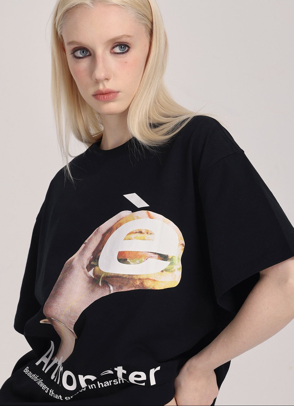 Handheld Burger Print Tee