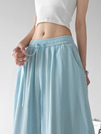 Linen-Blend Wide Leg Pants - CT66119