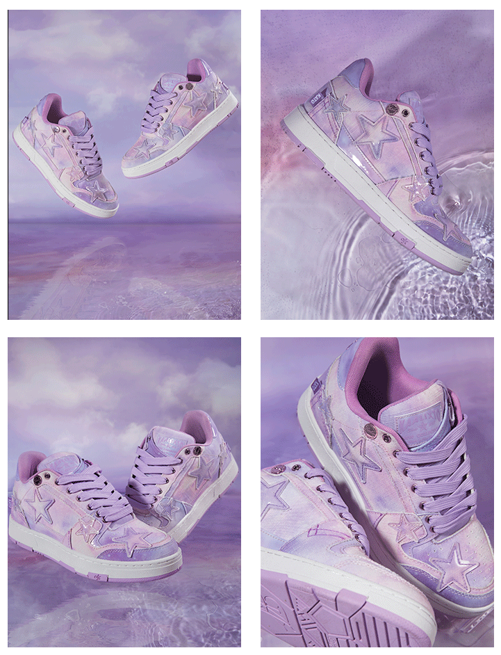 KAALIXTO Starry Purple Star Sneakers