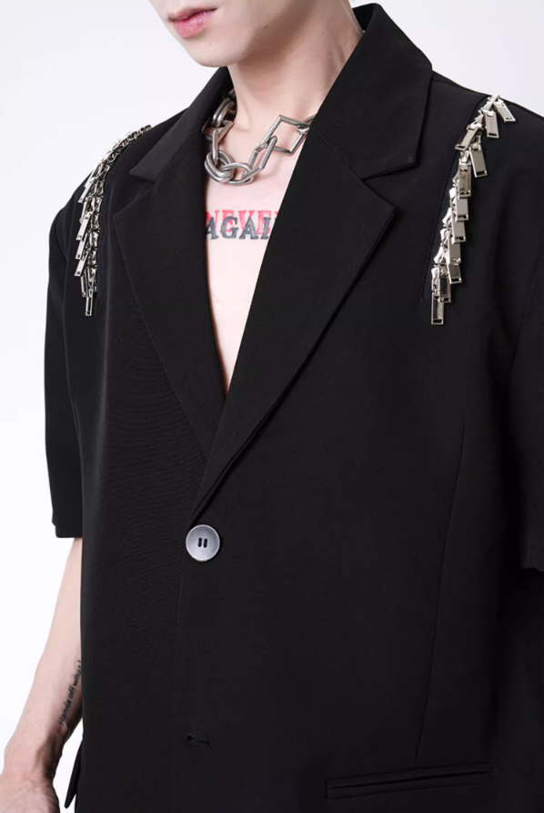 Metal Zipper Blazer