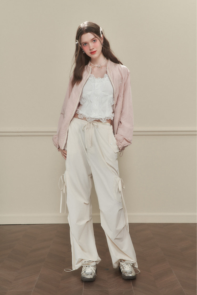 Butterfly Tie Pleated Quick-Dry Trousers