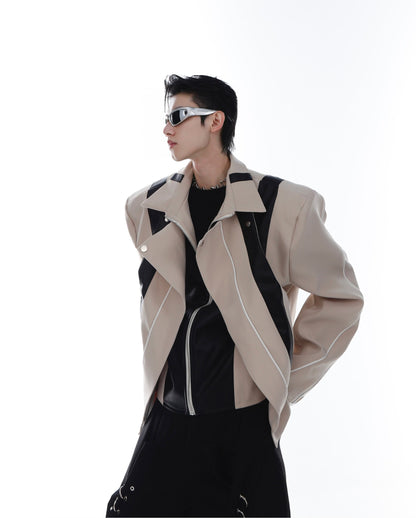 ArguE CulturE Deconstructed PU Patchwork Jacket