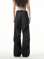 Sculpted Wide-Leg Pleated Trousers