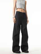 Sculpted Wide-Leg Pleated Trousers