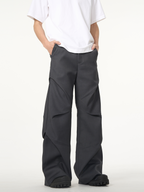 Sculpted Wide-Leg Pleated Trousers