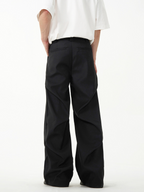 Sculpted Wide-Leg Pleated Trousers