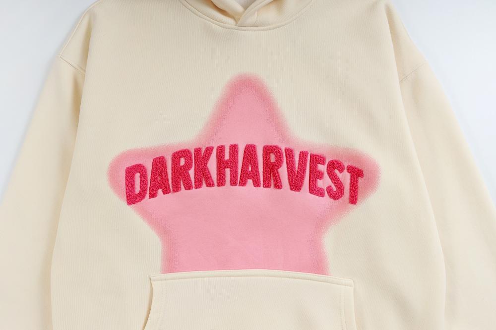 DARKHARVEST Letter Puff Print Hoodie