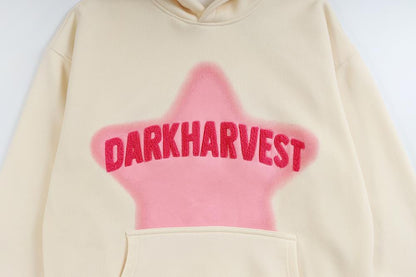 DARKHARVEST Letter Puff Print Hoodie