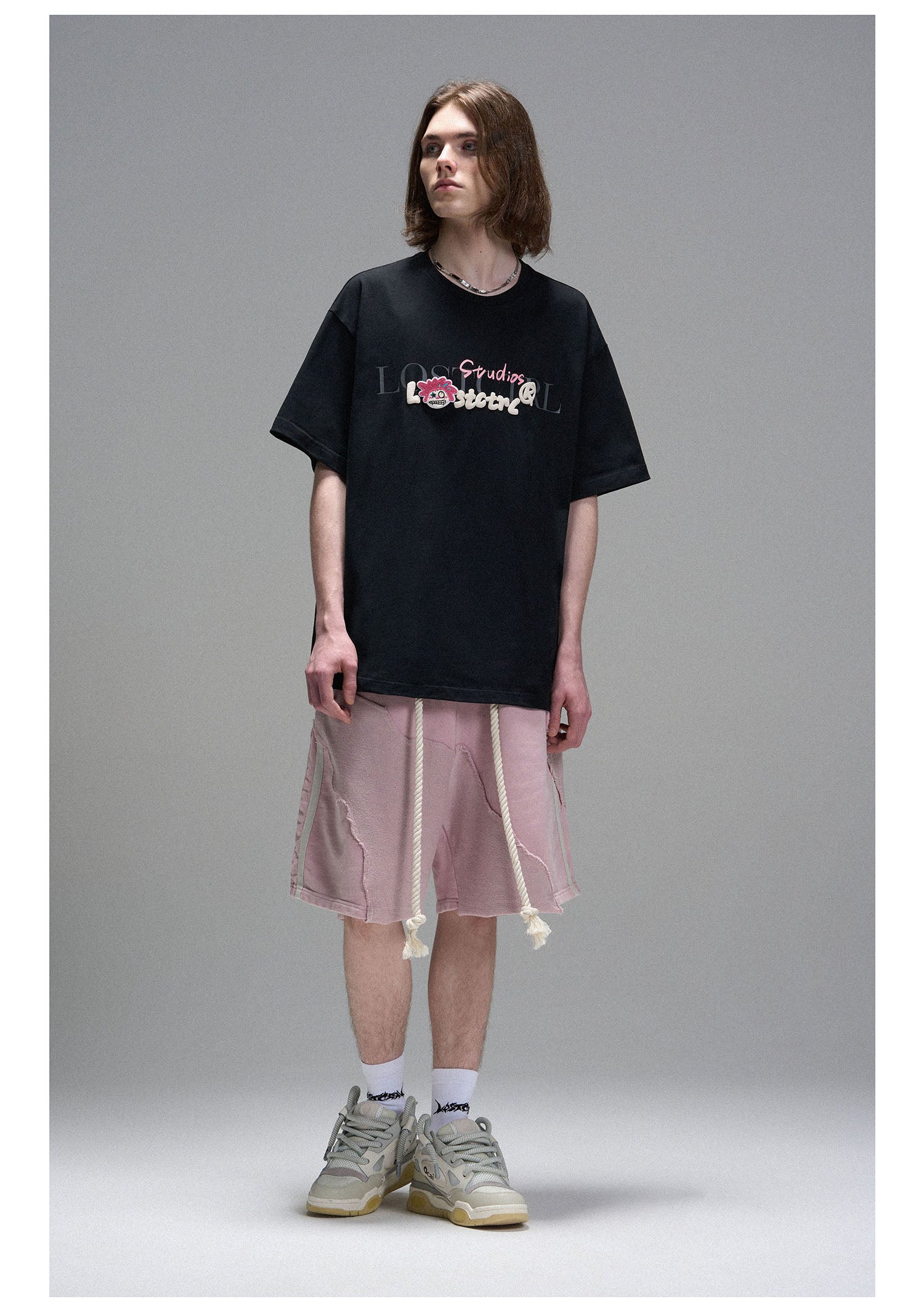 LOSTCTRL Ghost Face Embroidered  Logo Tee