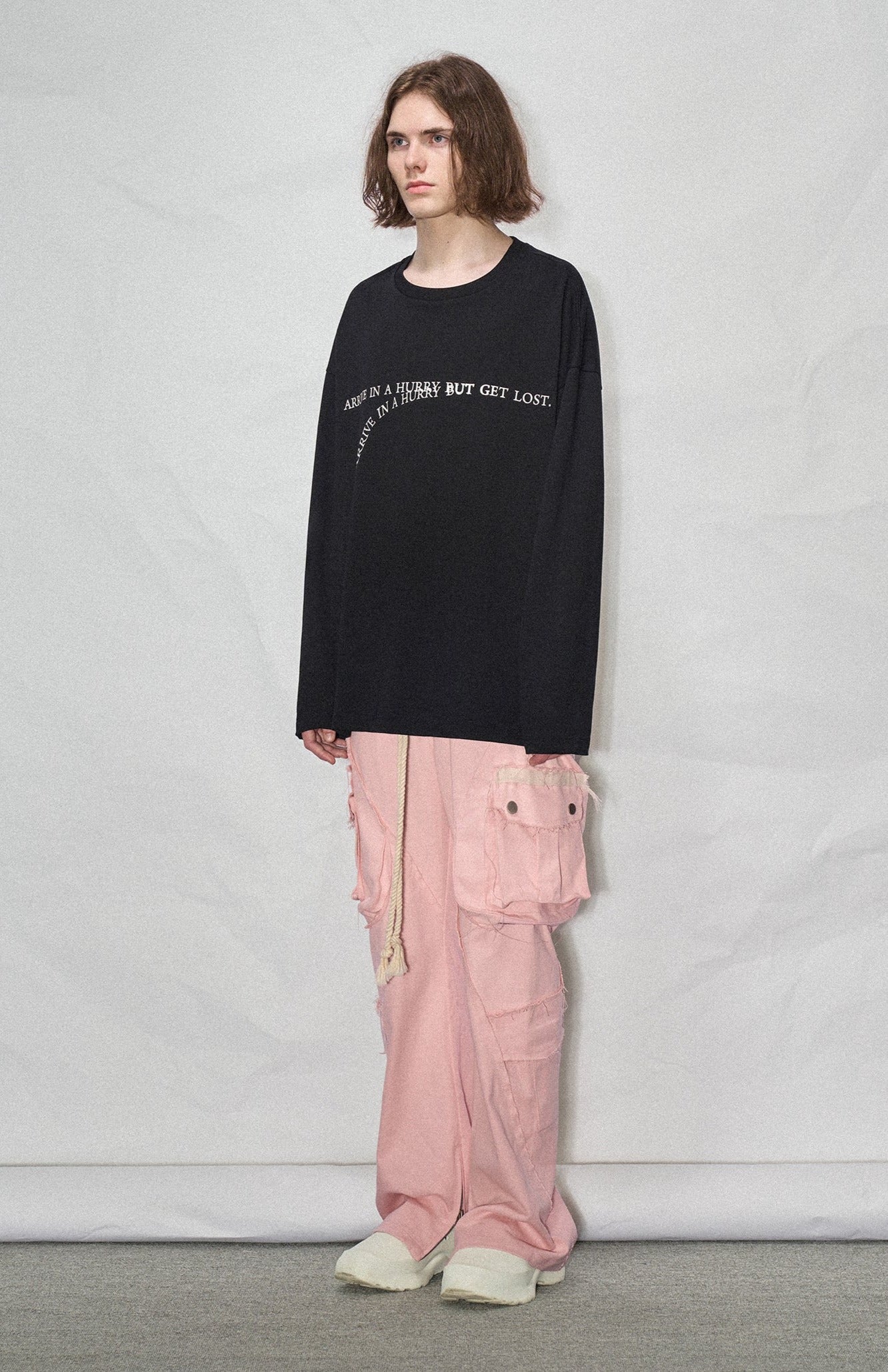 LOSTCTRL Wilted Letter Print Long Sleeve Tee