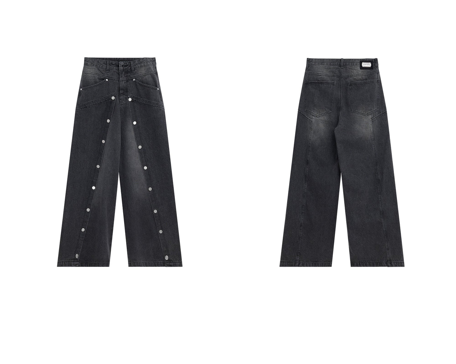 Metal Buckles Deconstructed Double-Layer Denim