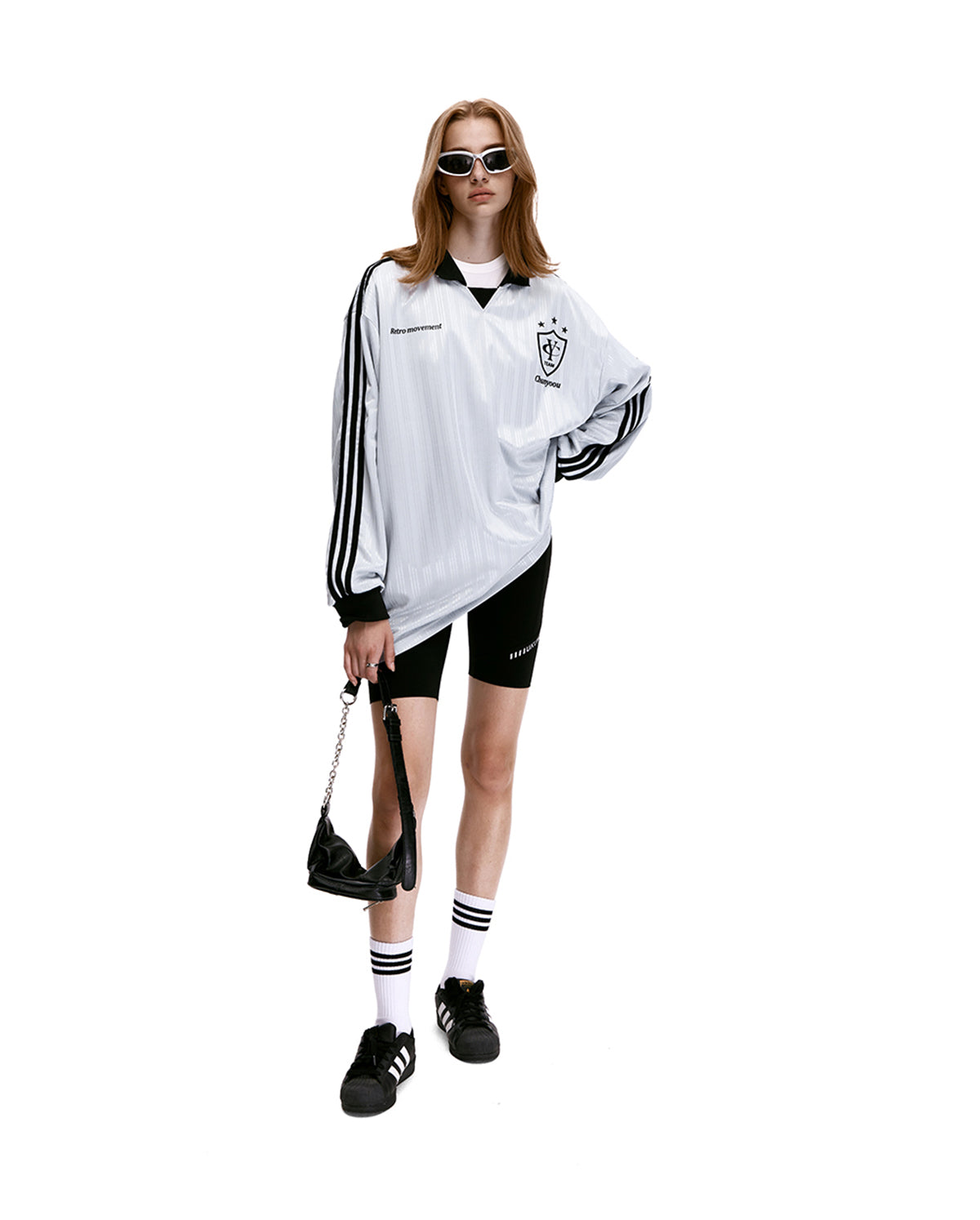 Retro Blockcore Striped Jersey Sweatshirt