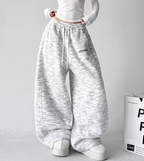 Letter Embroidered Wide-Leg Sweatpants