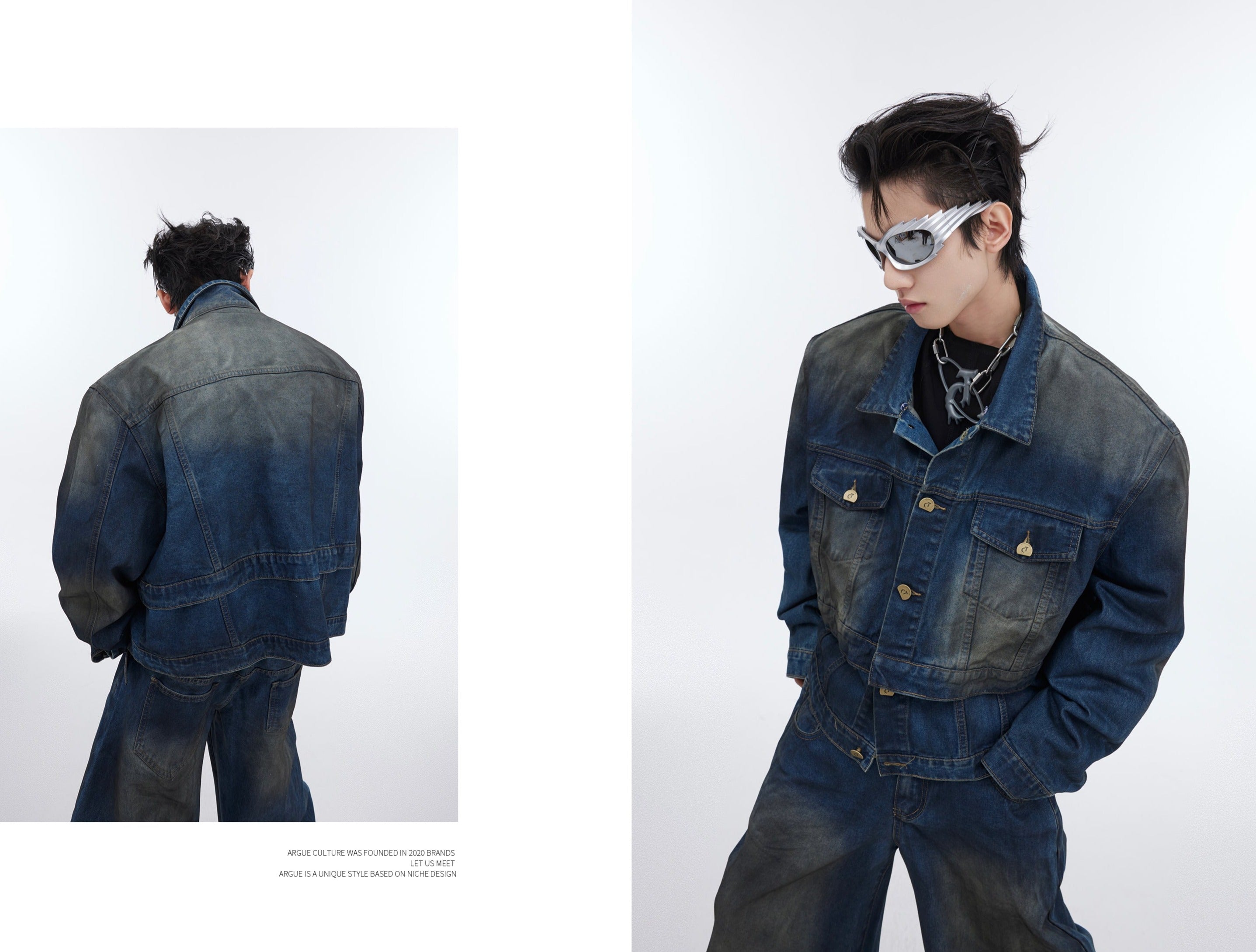 Deconstructed Double-Layer Denim Jacket