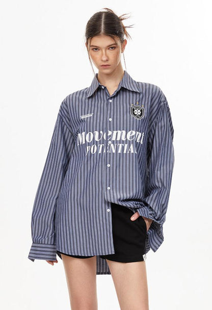 Blokette Vertical Stripe Long Sleeve Jersey Shirt