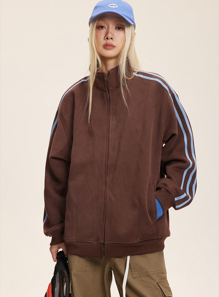 Vintage Three-Stripes Zip-Up Sweatshirt Jacket