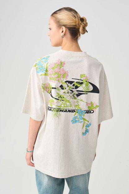 Floral Embroidered Logo Tee