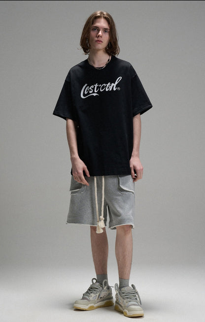 LOSTCTRL Cola LC Printing Vintage Distressed Tee