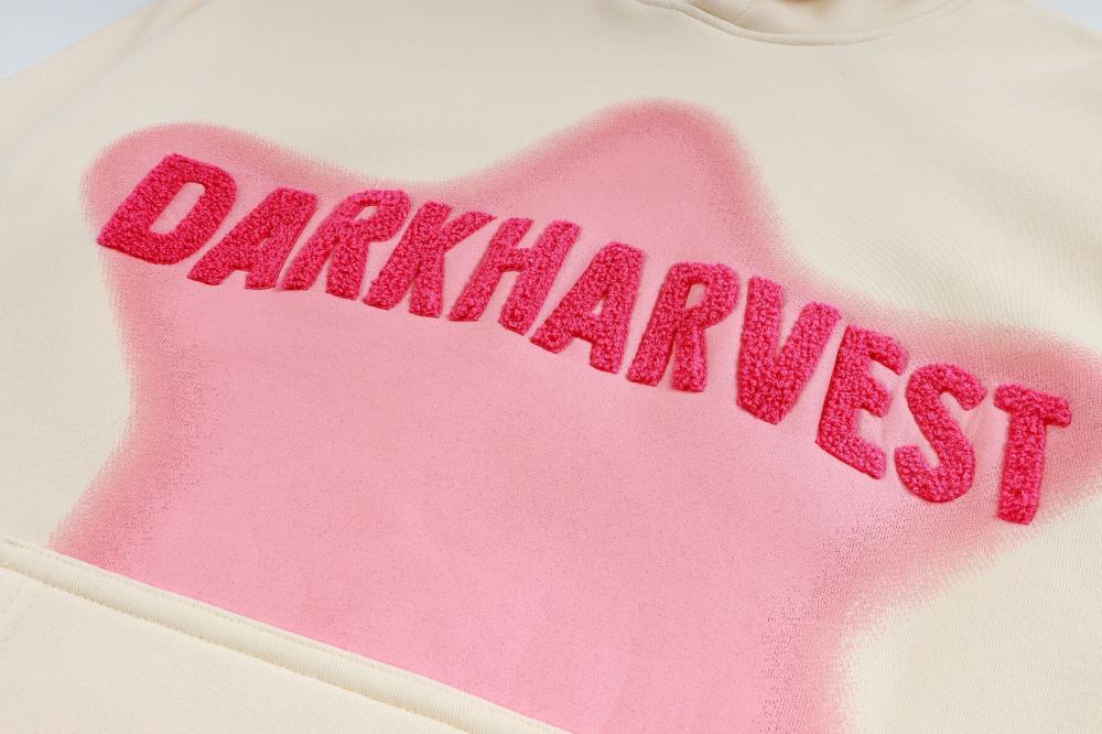 DARKHARVEST Letter Puff Print Hoodie