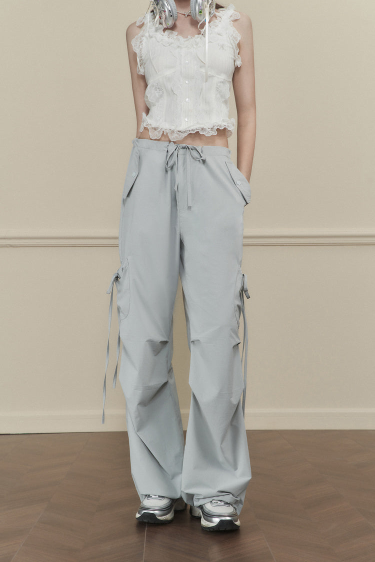 Butterfly Tie Pleated Quick-Dry Trousers