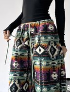 Oversized Fair Isle Stripe Sherpa Pants