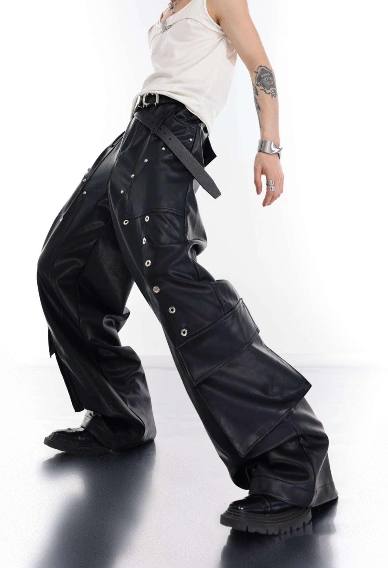 ArguE CulturE Metal Stud PU Trousers