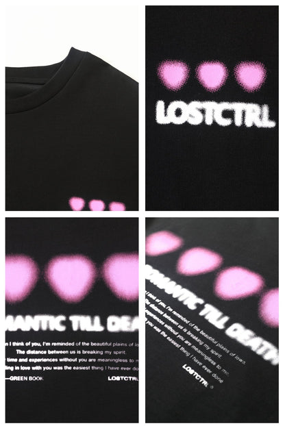 LOSTCTRL ハートプリント ロングスリーブTシャツ