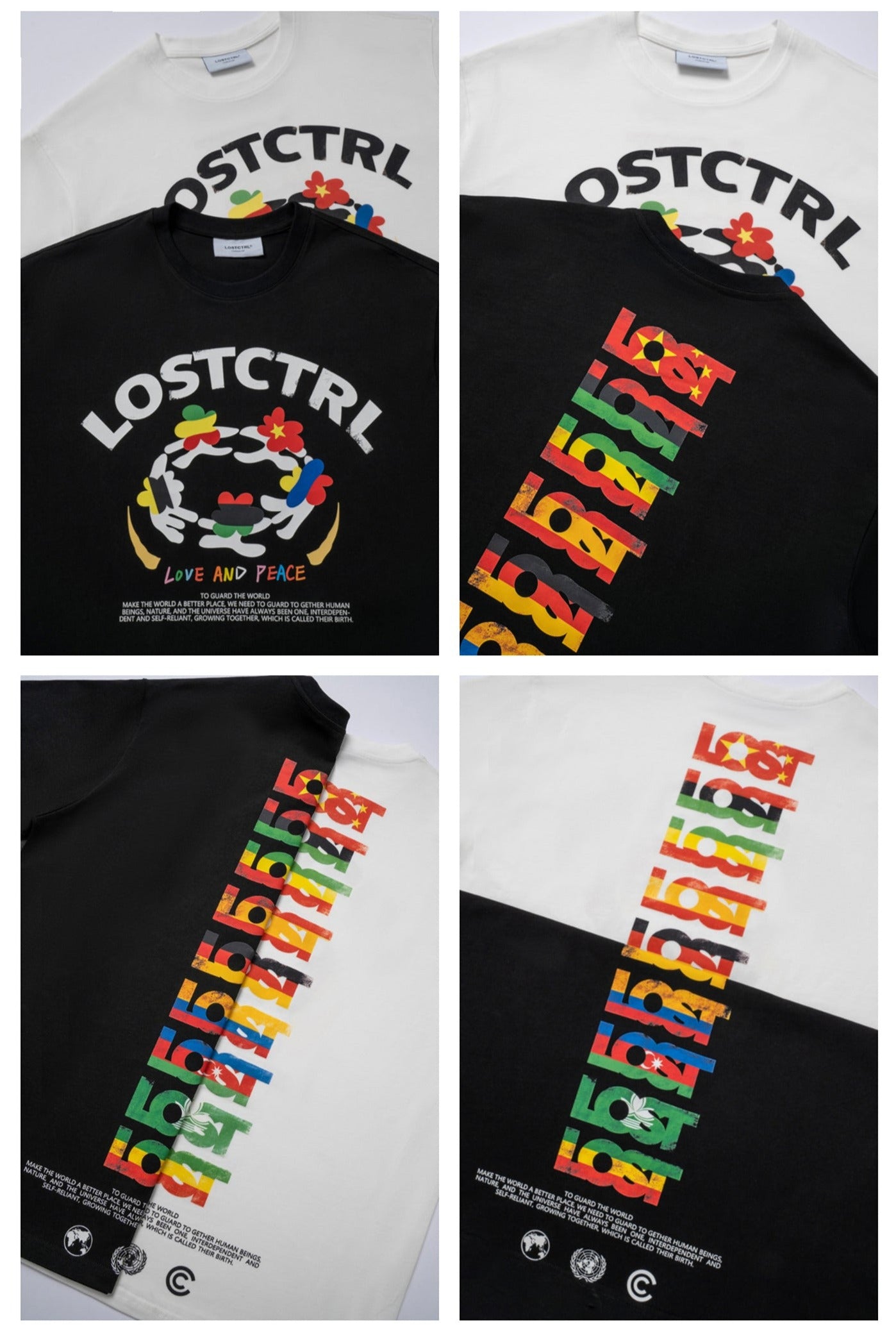 LOSTCTRL LOVE AND PEACE プリントTシャツ