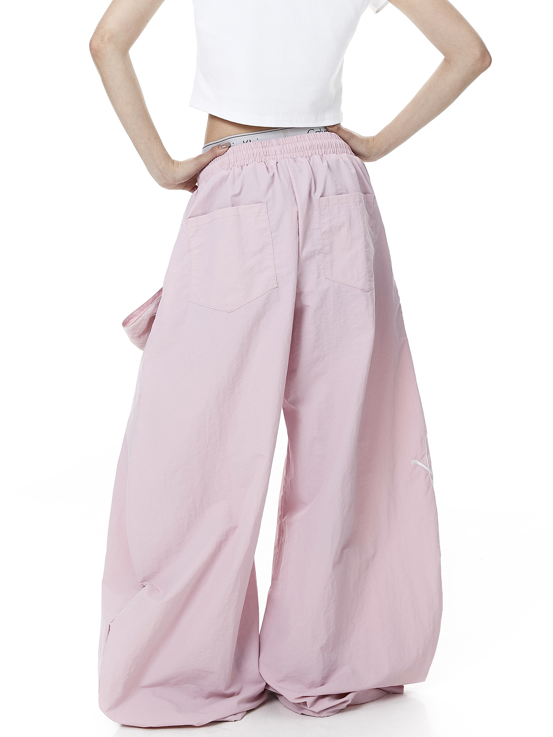 Lace Tie Layered Parachute Pants Secondary image