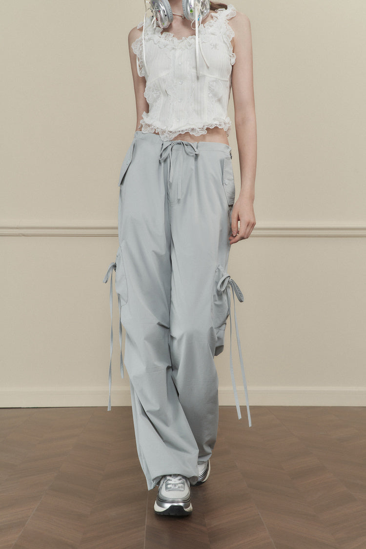 Butterfly Tie Pleated Quick-Dry Trousers