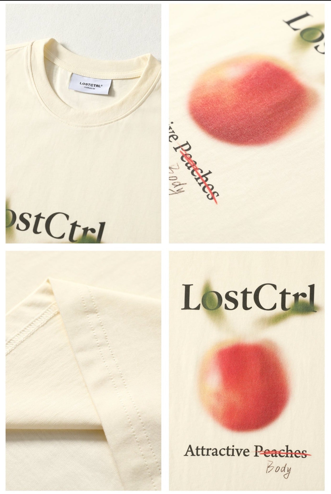 LOSTCTRL ピーチプリントTシャツ