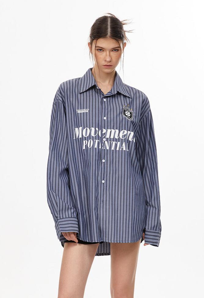 Blokette Vertical Stripe Long Sleeve Jersey Shirt