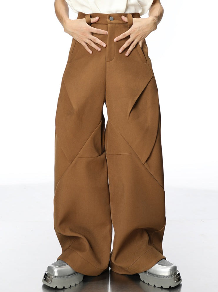 Futuristic Deconstructed Wide-Leg Casual Pants