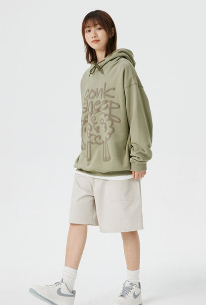 Sheep Puff Print Hoodie