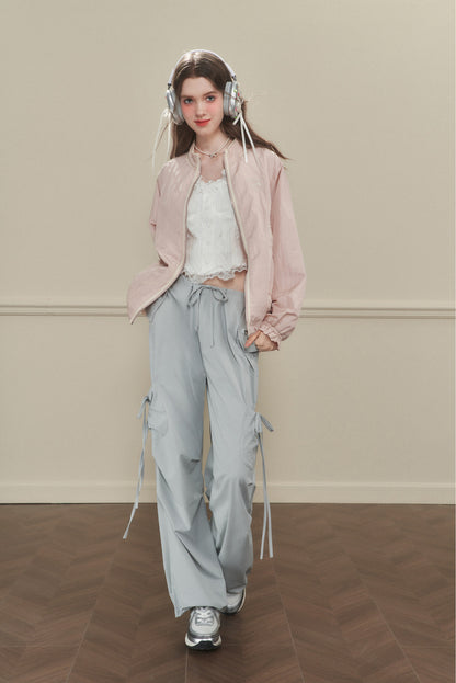 Butterfly Tie Pleated Quick-Dry Trousers