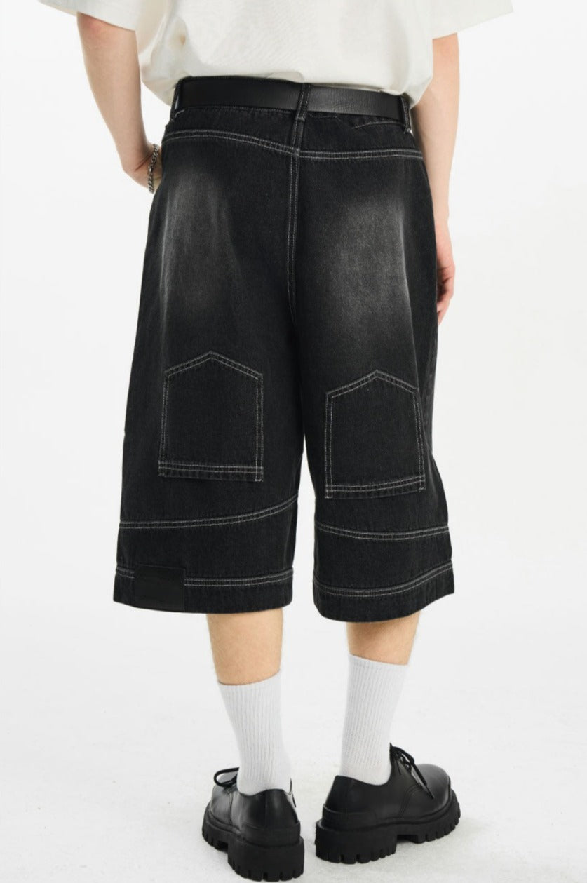 Upside Down Pockets Denim Shorts