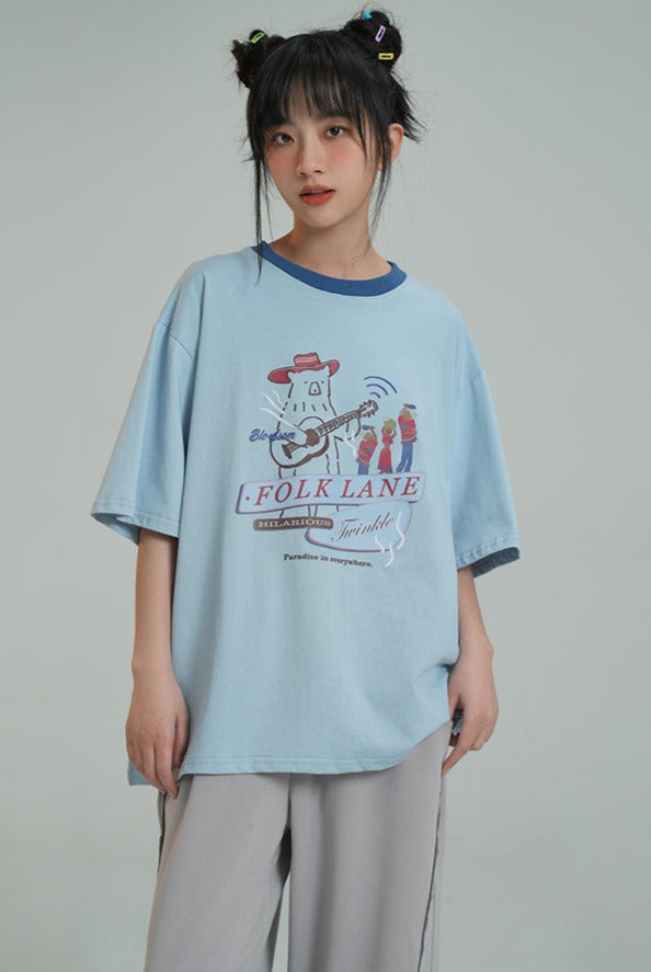 クマのプリントTシャツ