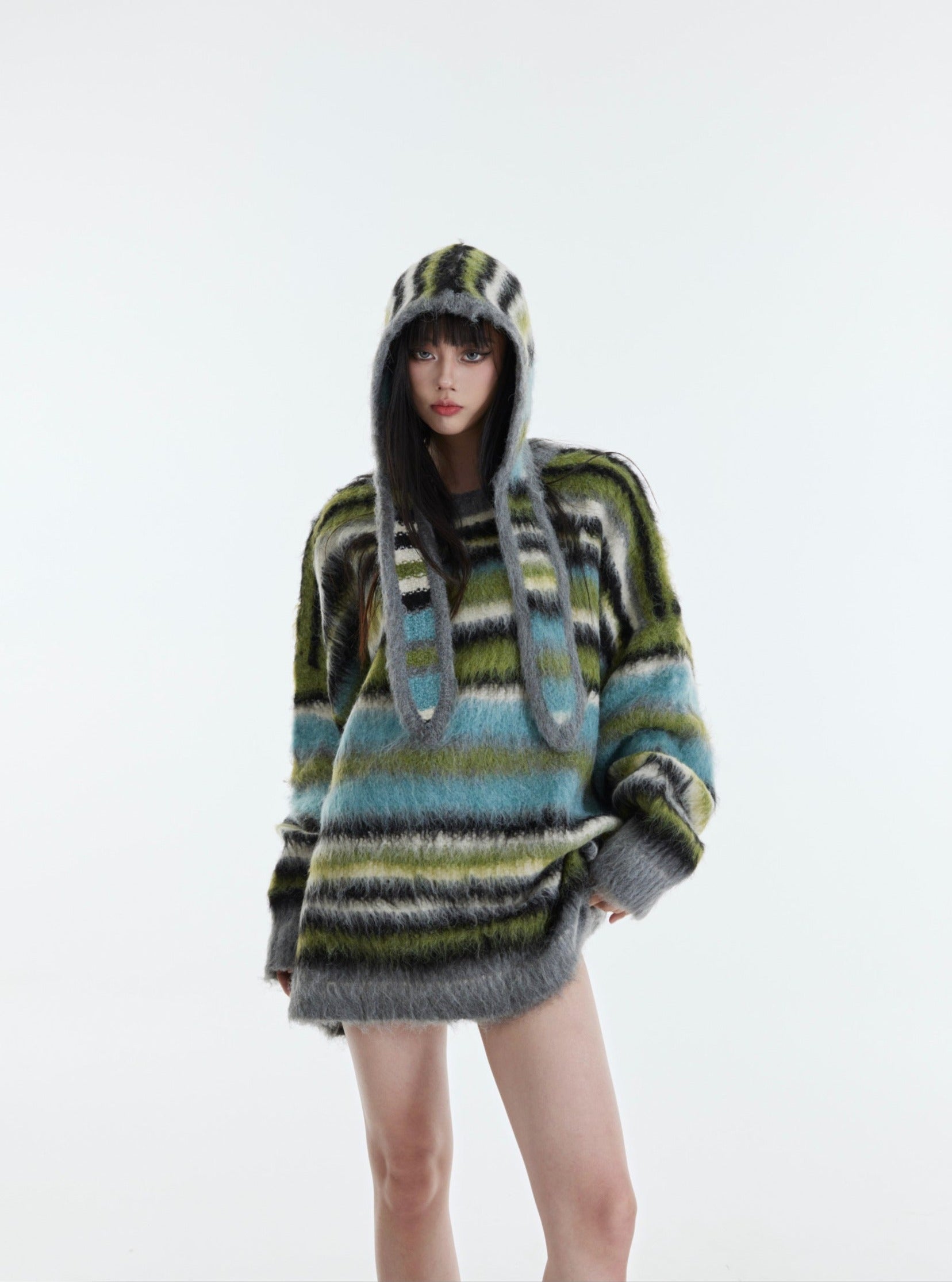 Striped Dopamine Plush Knit Sweater