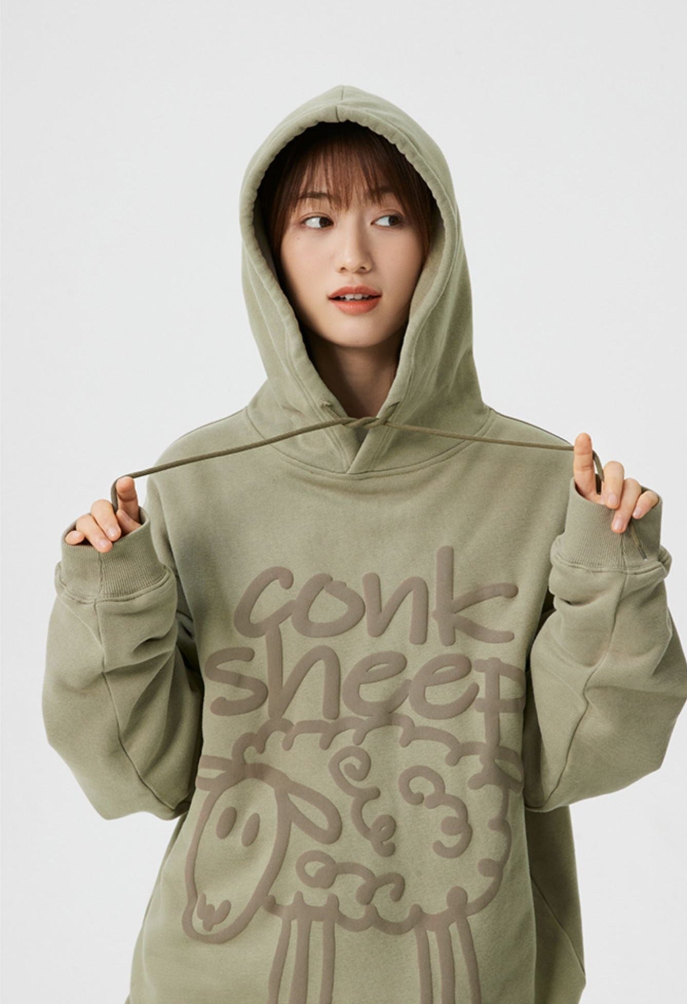 Sheep Puff Print Hoodie