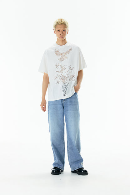 Bird Lace Hollow-out Tee