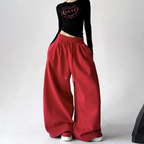 Oversized Fleece-Lined Straight-Leg Sweatpants